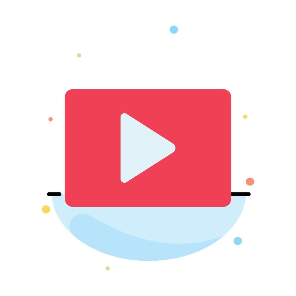 plantilla de icono de color plano abstracto de reproductor de video de youtube paly vector