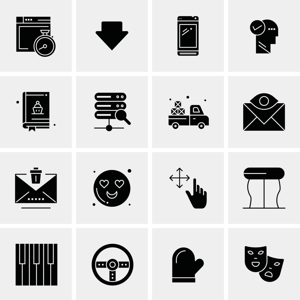 16 iconos universales de negocios vector ilustración de icono creativo para usar en proyectos relacionados con la web y dispositivos móviles