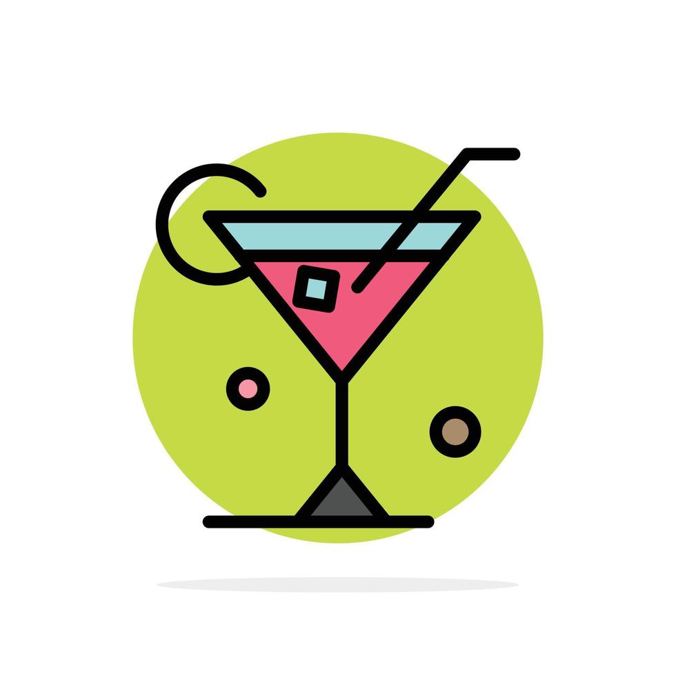 Glass Drink Wine Spring Abstract Circle Background Flat color Icon vector