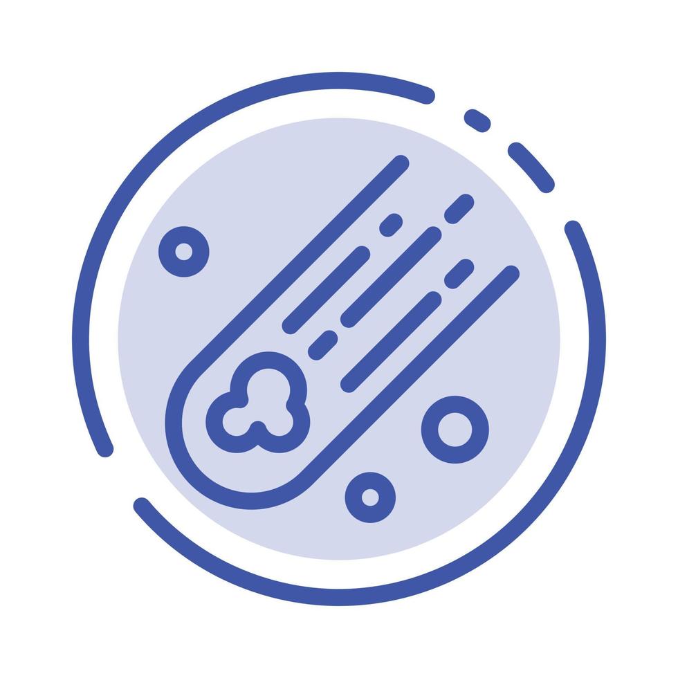 Asteroid Comet Space Blue Dotted Line Line Icon vector