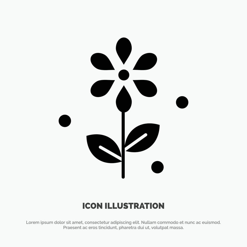 Flower Easter Nature solid Glyph Icon vector