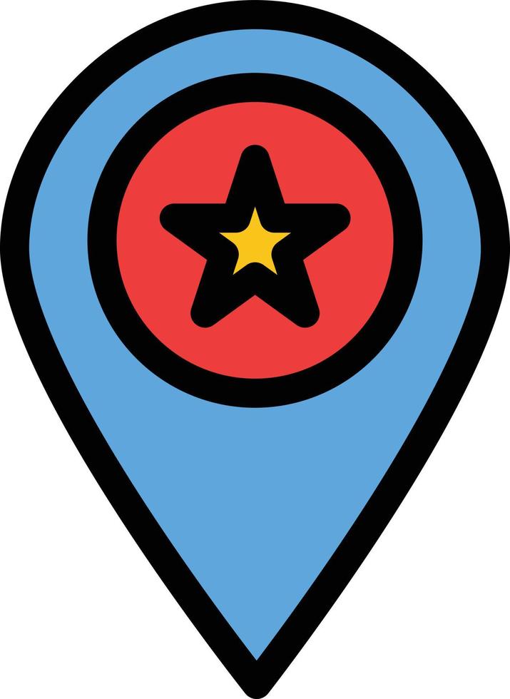Star Location Map Marker Pin  Flat Color Icon Vector icon banner Template