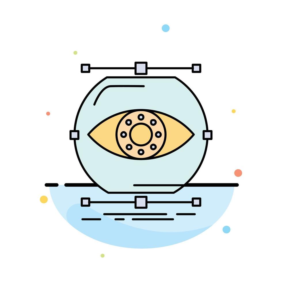 visualize conception monitoring monitoring vision Flat Color Icon Vector