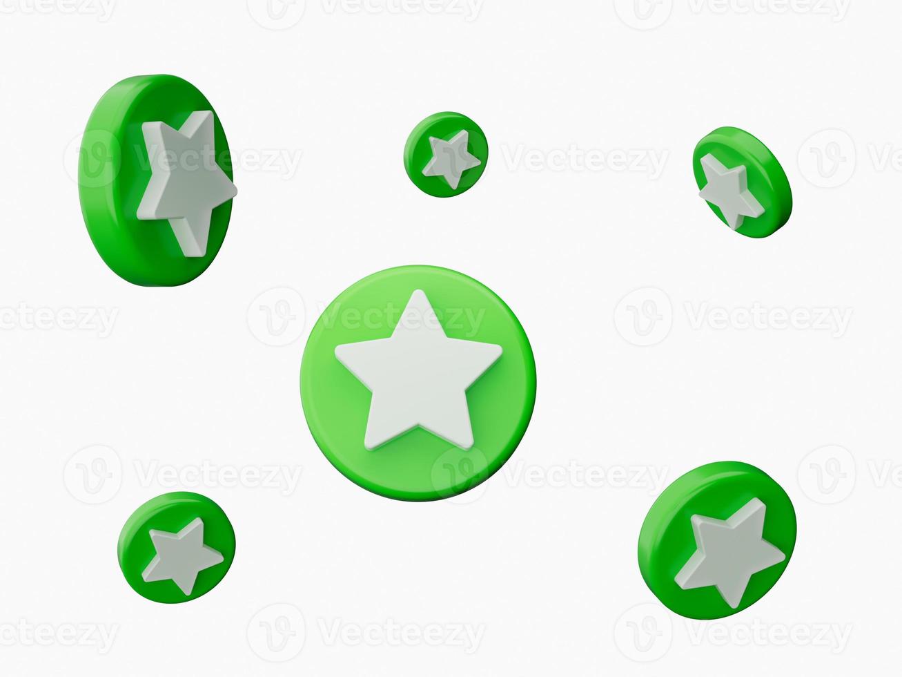 3d Green and white stars background 3d illustration photo