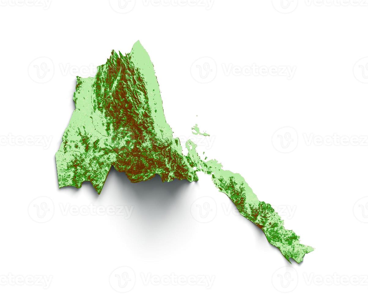 Eritrea Topographic Map 3d realistic map Color 3d illustration photo