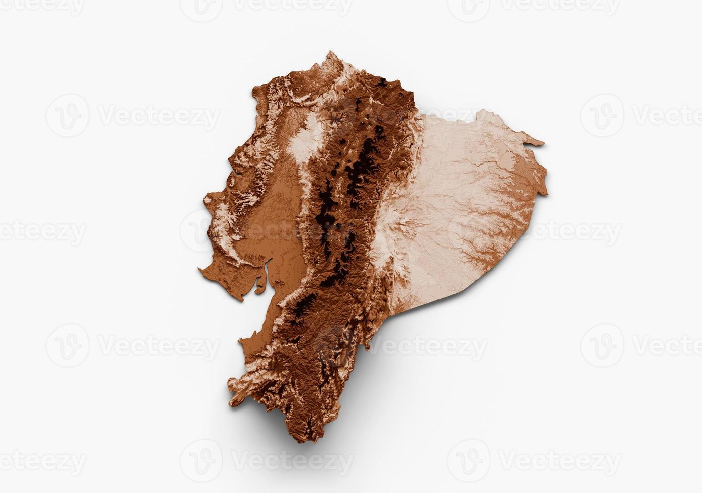 Map of Ecuador in old style, brown graphics in a retro style Vintage Style. High detailed 3d illustration photo