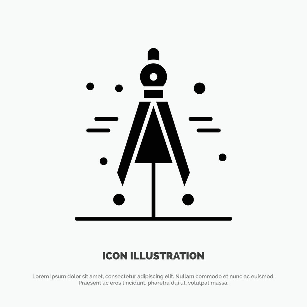 Compass Divider Science solid Glyph Icon vector