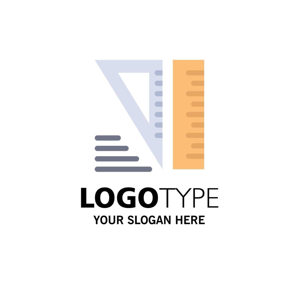 Education Geometrical Tools Business Logo Template Flat Color vector