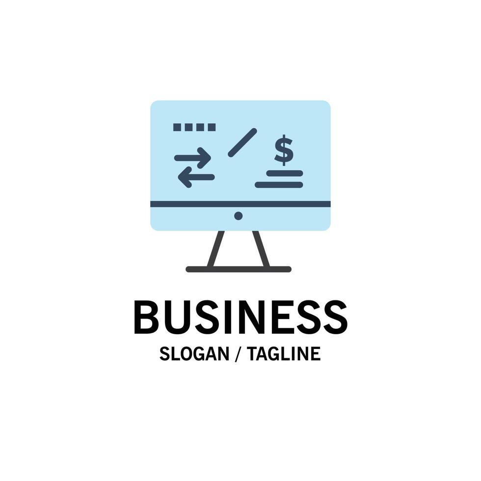 Tax Regulation Finance Income Computer Business Logo Template Flat Color vector