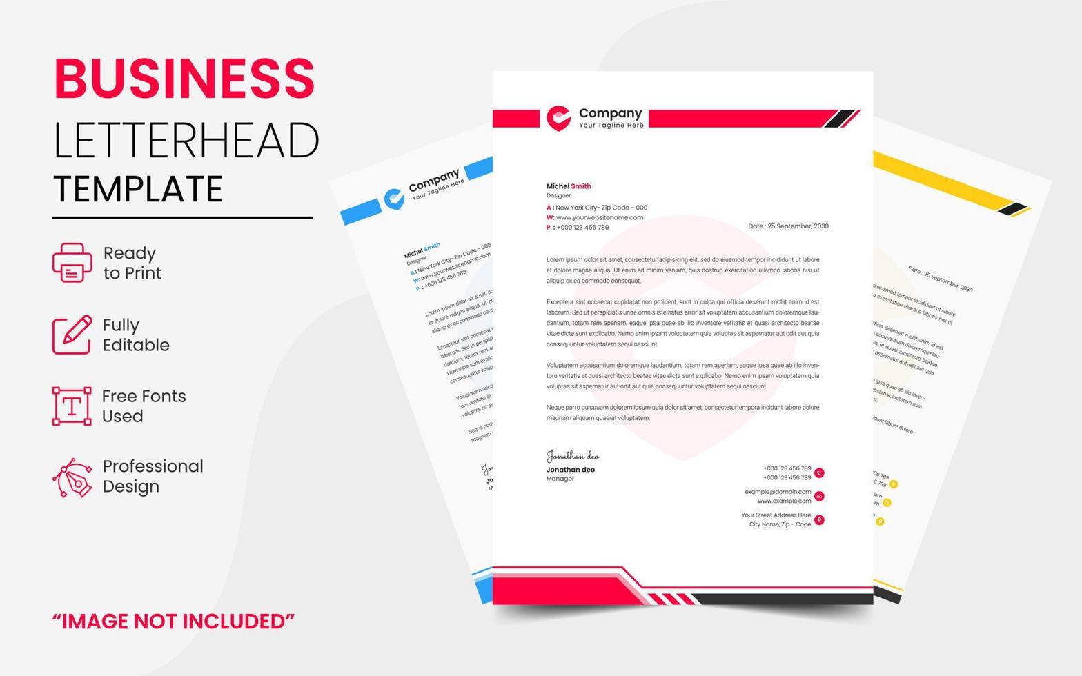 Modern business letterhead template vector