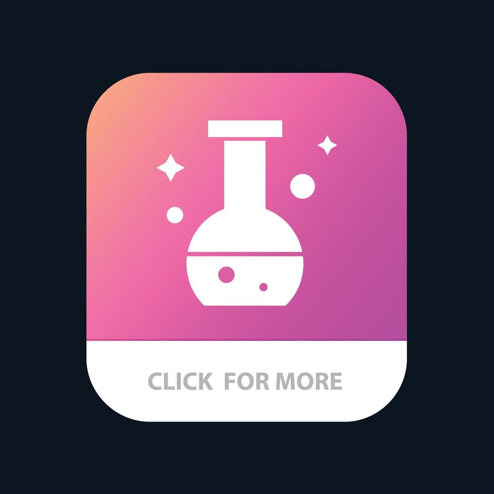 Tube Flask Lab Test Mobile App Button Android and IOS Glyph Version vector