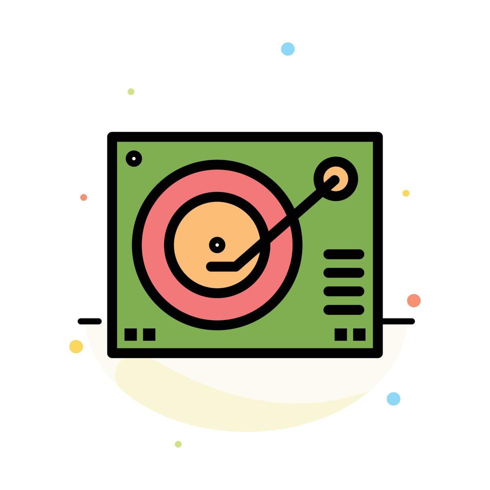 Deck Device Phonograph Player Record Abstract Flat Color Icon Template vector