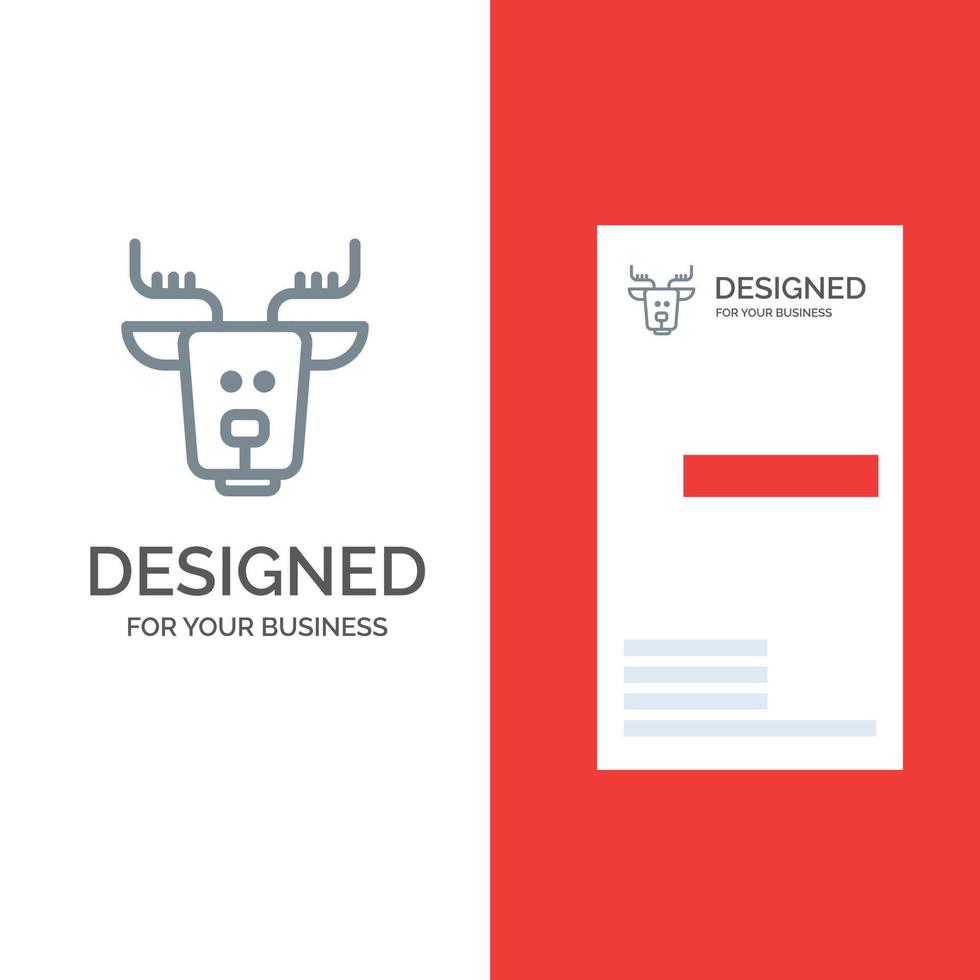 diseño de logotipo gris de renos de canadá ártico alpino y plantilla de tarjeta de visita vector