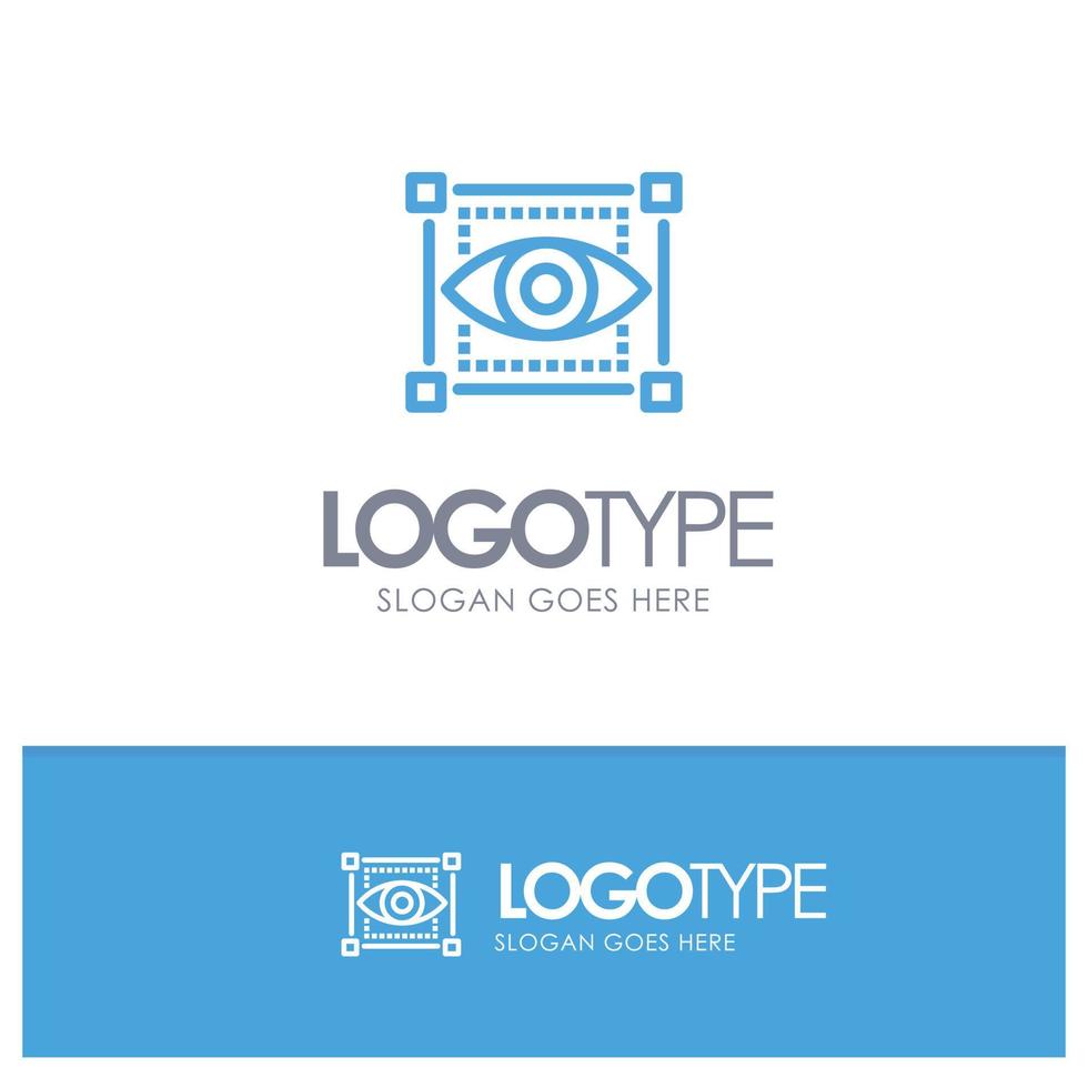 Visual View Sketching Eye Blue Logo Line Style vector
