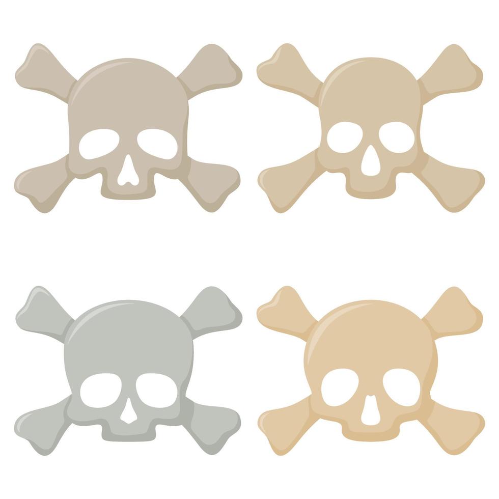 Set of Skull and Crossbones isolated on white background vector