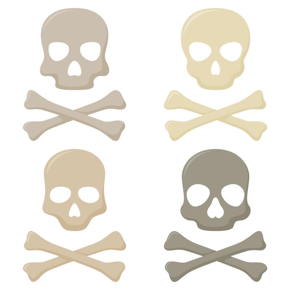 Set of Skull and Crossbones isolated on white background vector