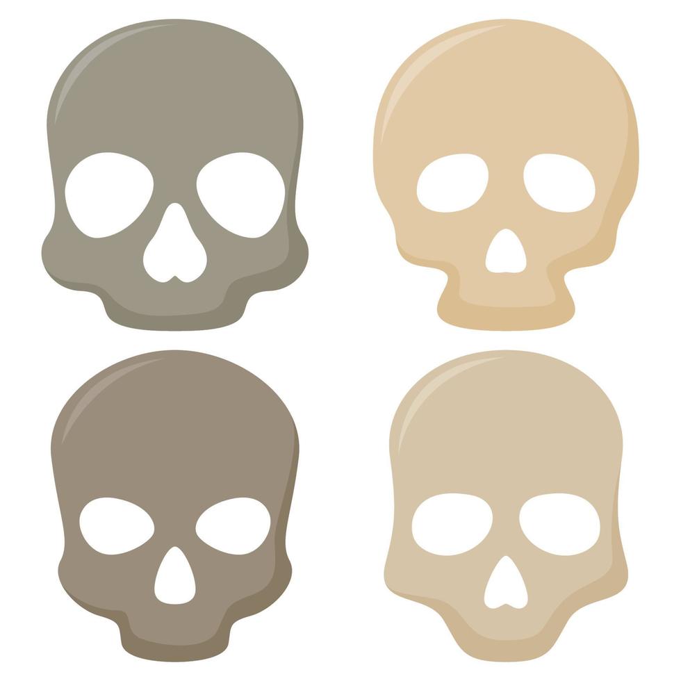 Set of Skull isolated on white background vector