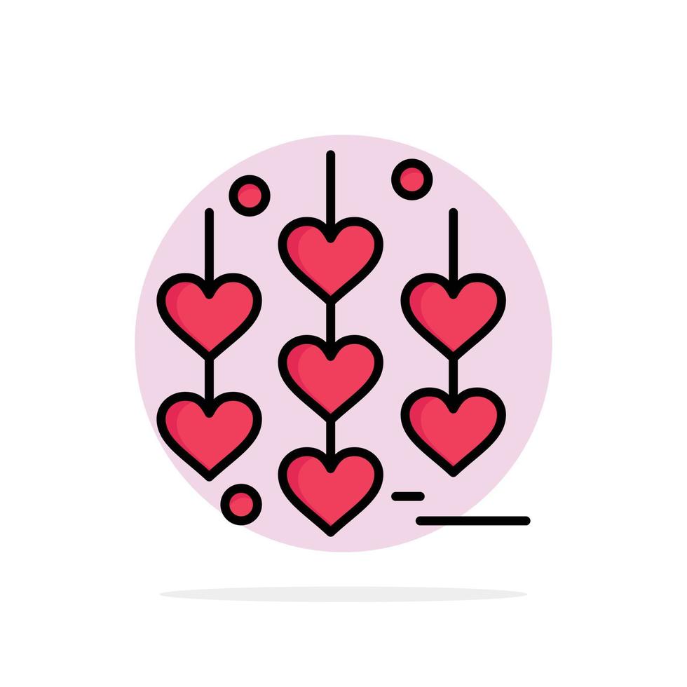 Heart Love Chain Abstract Circle Background Flat color Icon vector