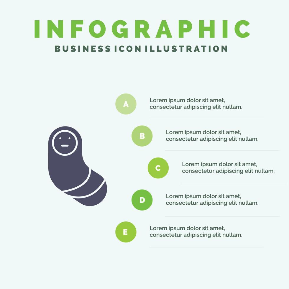 Baby Newborn Newborn Infographics Presentation Template 5 Steps Presentation vector