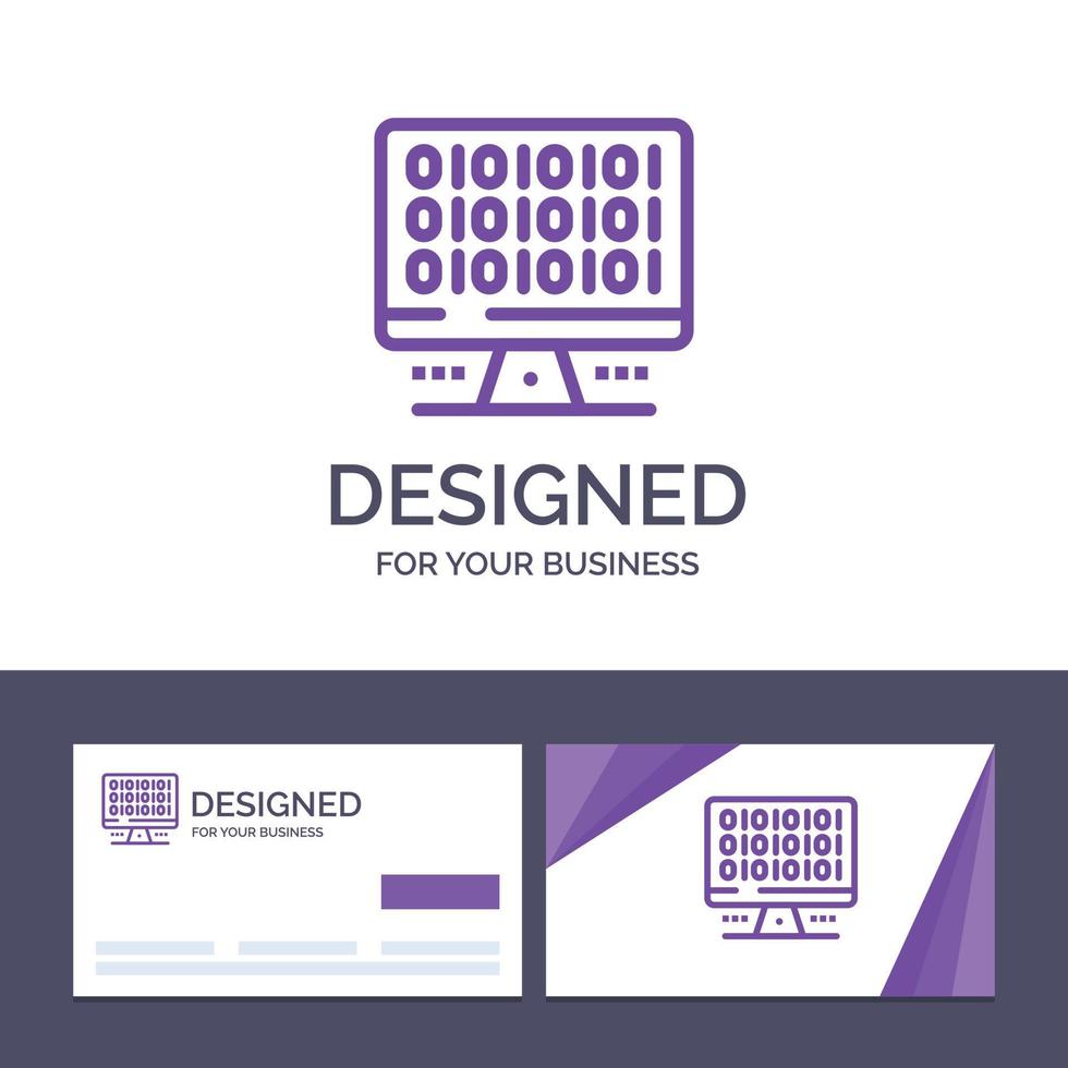 Creative Business Card and Logo template Web Computer Computing Server Vector Illustration