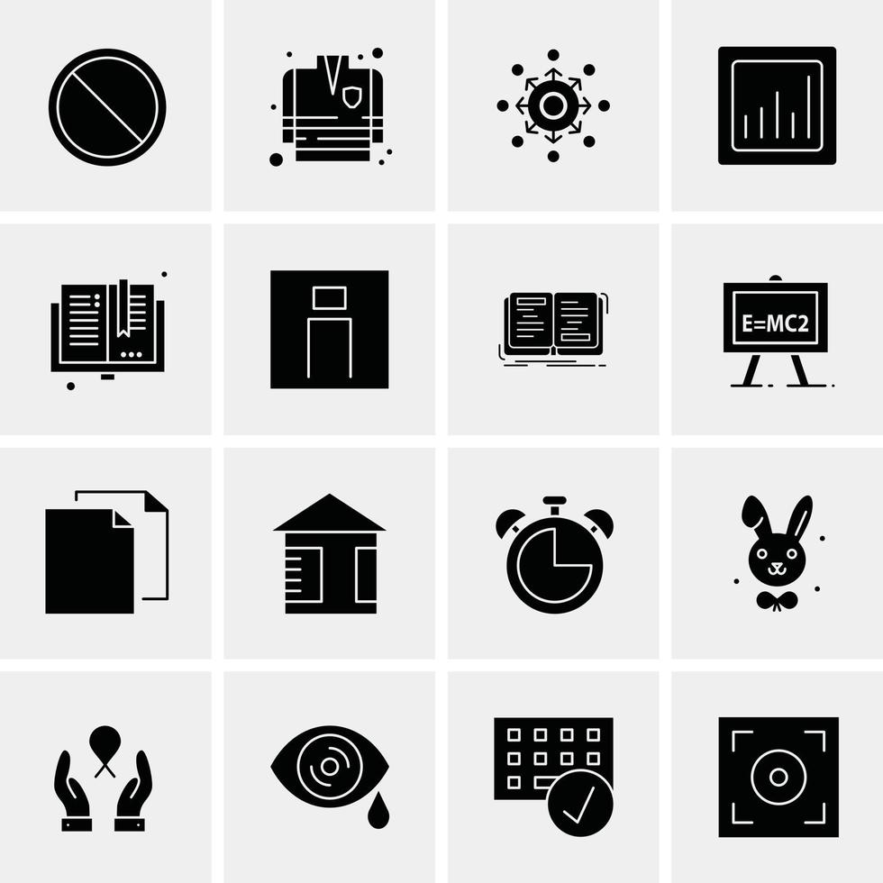 16 iconos de negocios universales vector ilustración de icono creativo para usar en proyectos relacionados con la web y dispositivos móviles