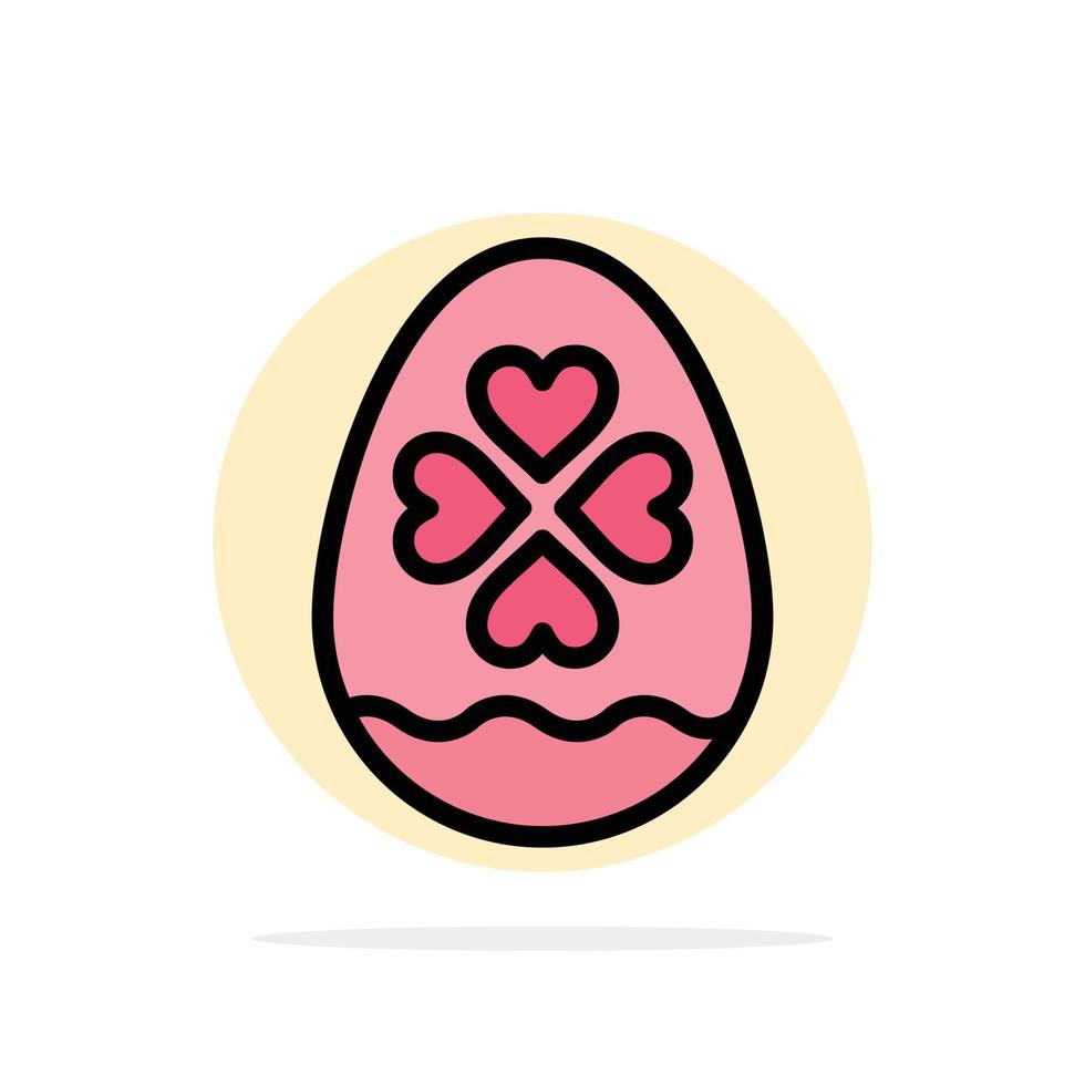 Egg Love Heart Easter Abstract Circle Background Flat color Icon vector