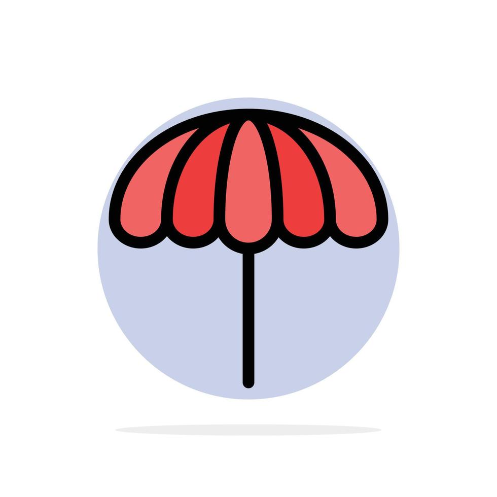 Beach Umbrella Weather Wet Abstract Circle Background Flat color Icon vector