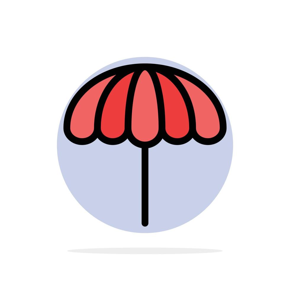 Beach Umbrella Weather Wet Abstract Circle Background Flat color Icon vector