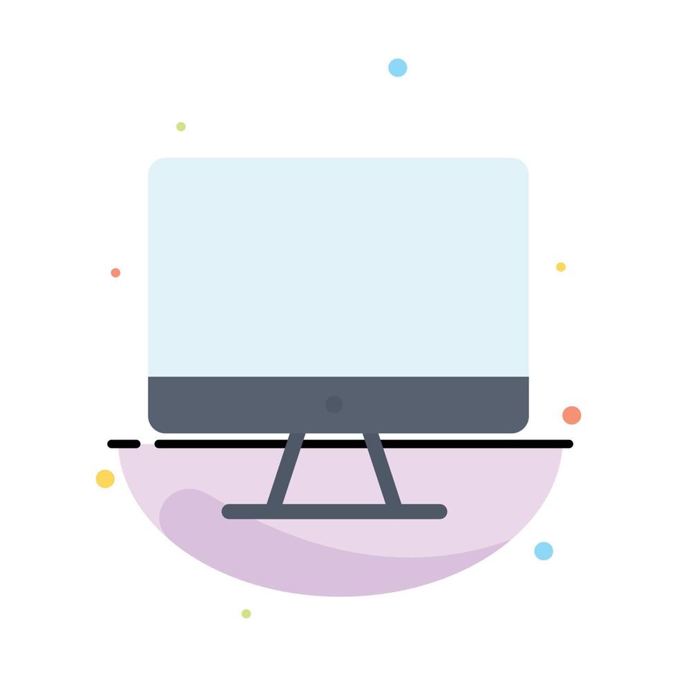 Computer Monitor Screen Hardware Abstract Flat Color Icon Template vector