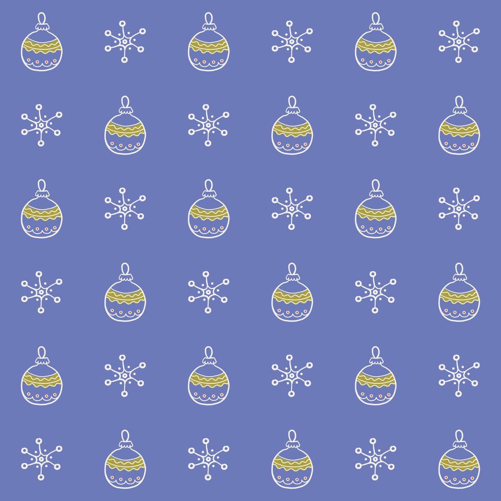 Seamless doodle style Christmas pattern. Cute background with Christmas or New Year elements. Vector illustration for wrapping paper, fabric, textile, scrapbook.