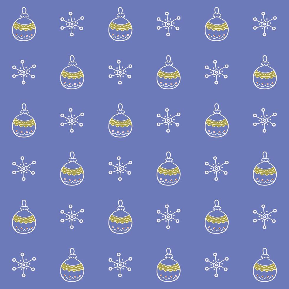 Seamless doodle style Christmas pattern. Cute background with Christmas or New Year elements. Vector illustration for wrapping paper, fabric, textile, scrapbook.