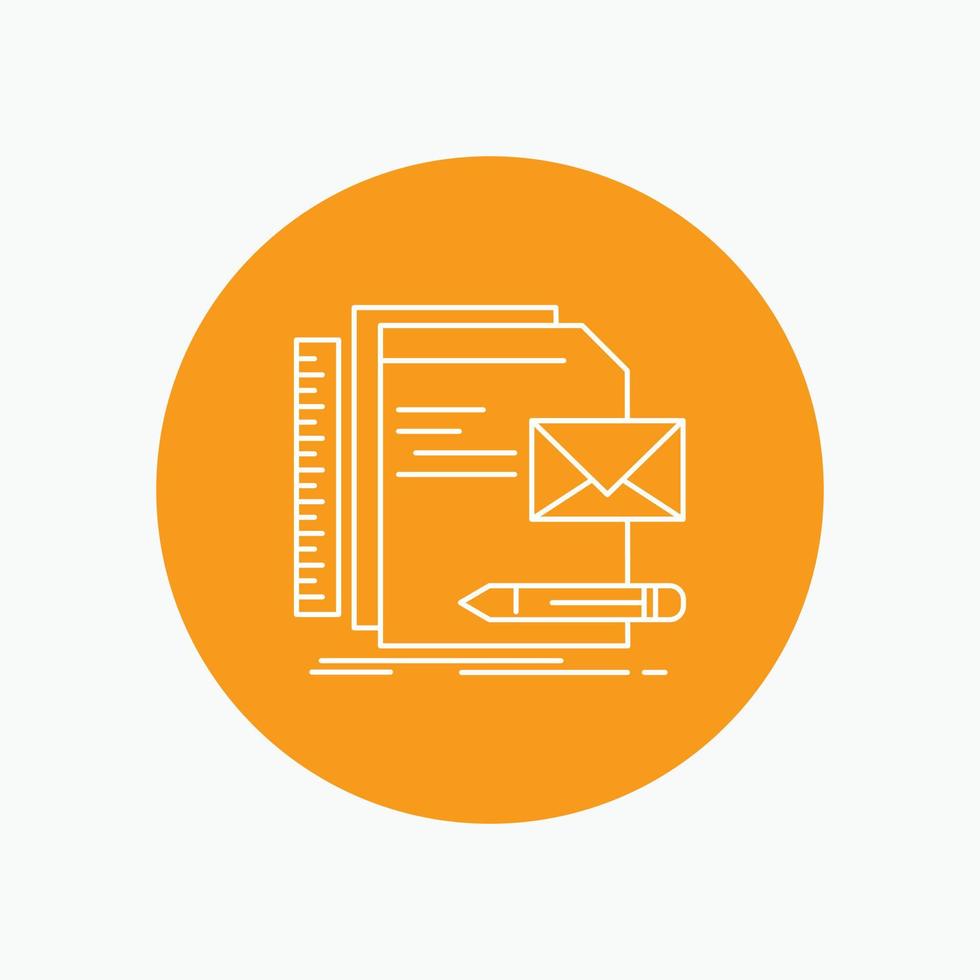 Brand. company. identity. letter. presentation White Line Icon in Circle background. vector icon illustration
