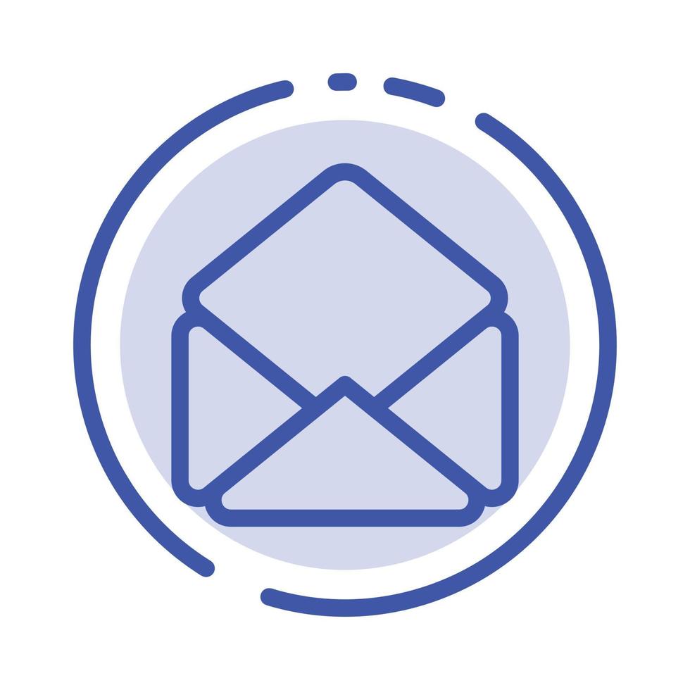 Mail Email Open Blue Dotted Line Line Icon vector