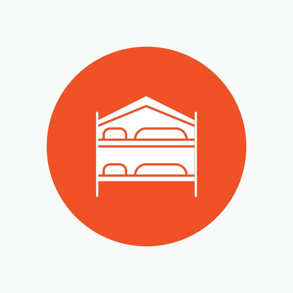 Bed Bedroom  Service Hotel white glyph icon vector