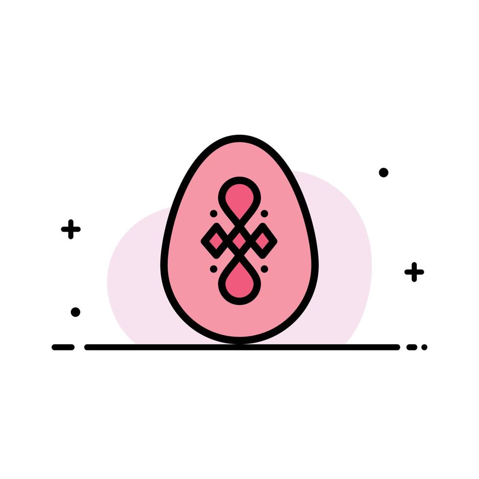 pájaro decoración huevo de pascua negocio línea plana icono lleno vector banner plantilla
