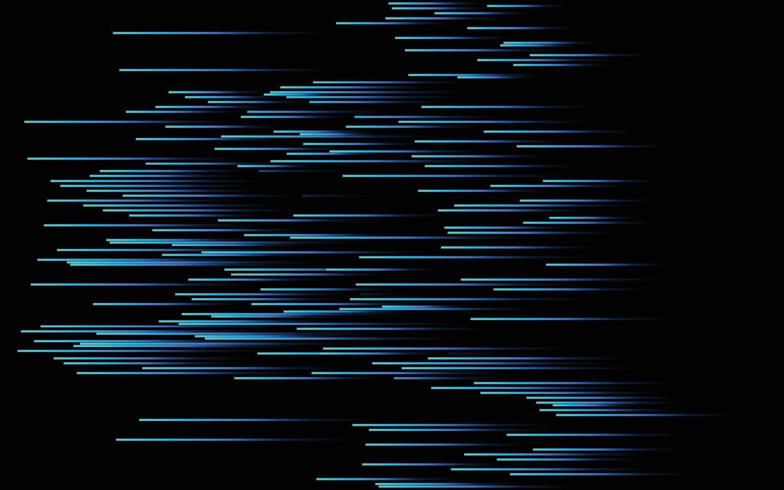 Vector half circles Digital Technology Ai lines flowing dynamic pattern in blue green colors isolated on black background