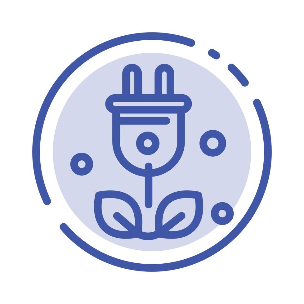 Plug Tree Green Science Blue Dotted Line Line Icon vector