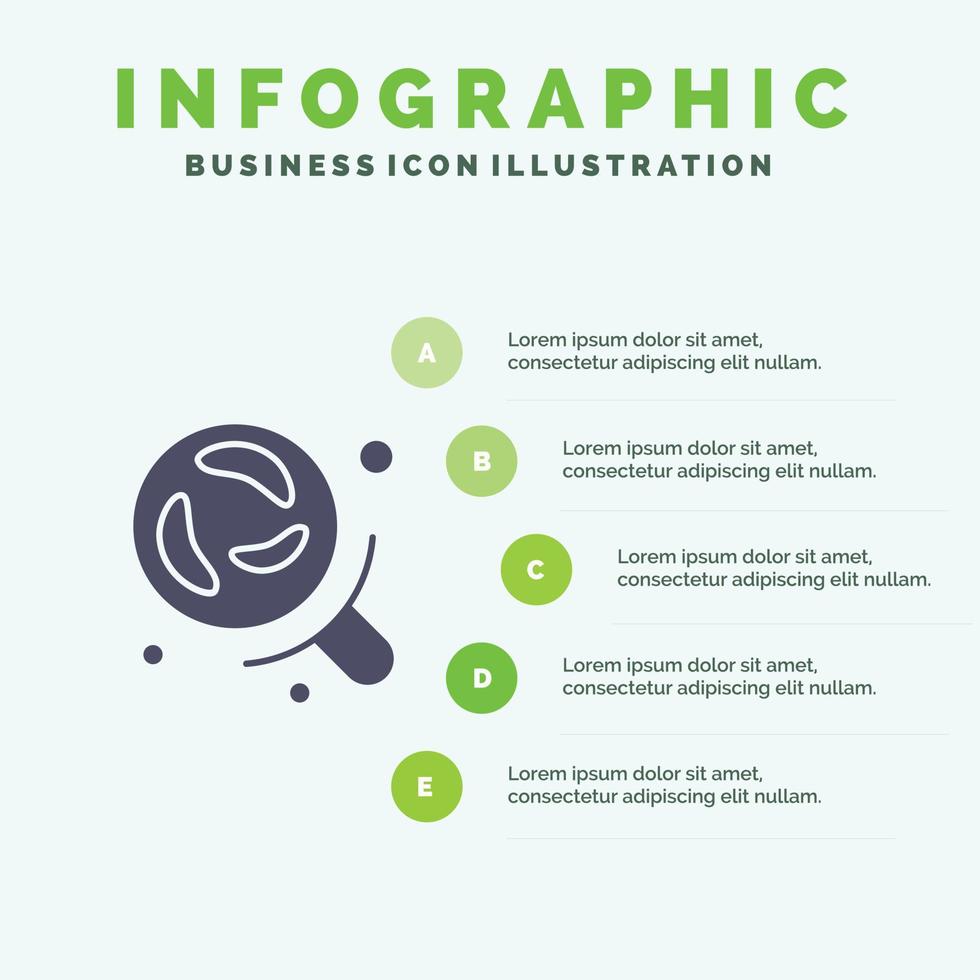 Bacteria Laboratory Research Science Solid Icon Infographics 5 Steps Presentation Background vector