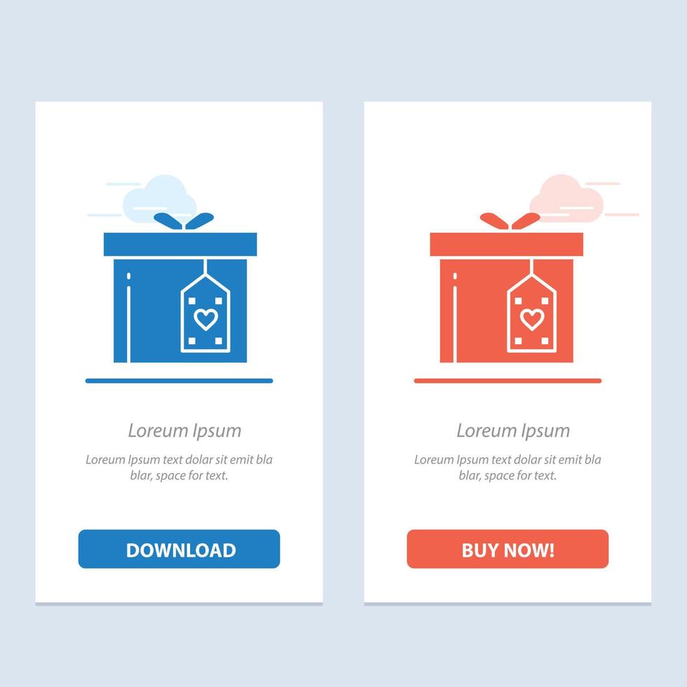 Gift Box Box Surprise Delivery  Blue and Red Download and Buy Now web Widget Card Template vector