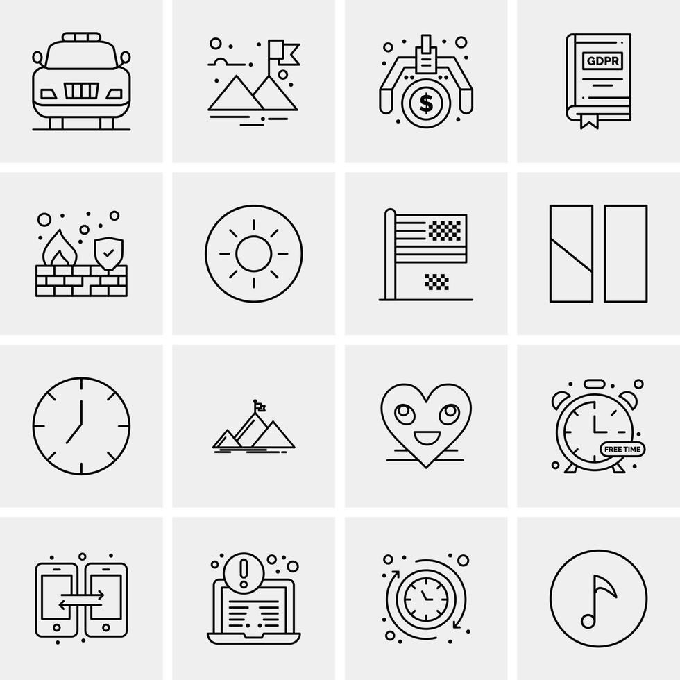 16 iconos universales de negocios vector ilustración de icono creativo para usar en proyectos relacionados con la web y dispositivos móviles