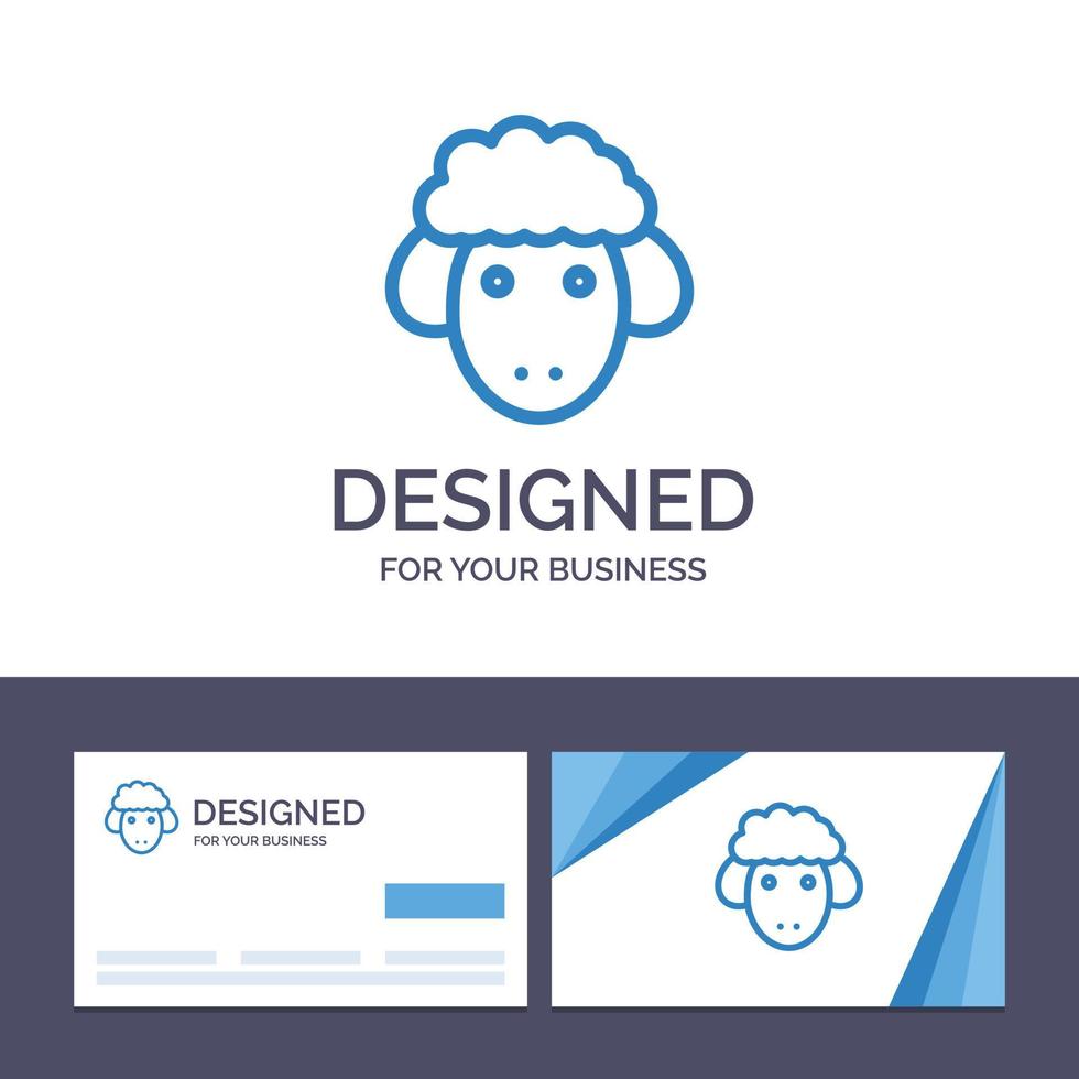 Creative Business Card and Logo template Easter Lamb Sheep Spring Vector Illustration