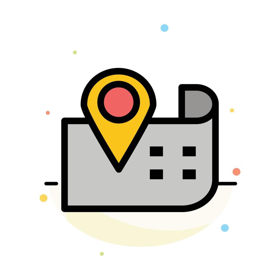 Map Navigation Location Abstract Flat Color Icon Template vector