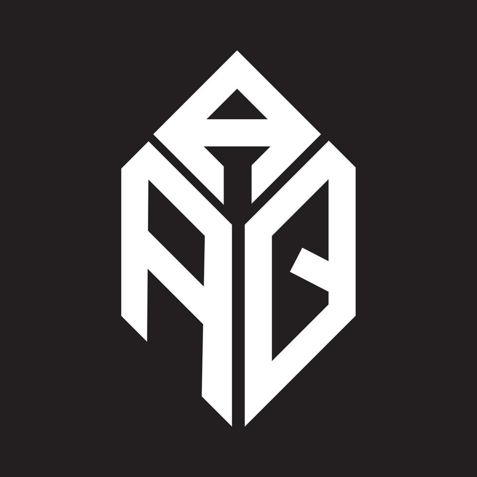 diseño de logotipo de letra aaq sobre fondo negro. concepto de logotipo de letra de iniciales creativas aaq. diseño de letras aaq. vector