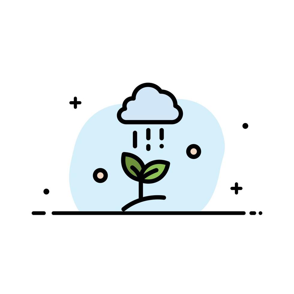 nube lluvia nube naturaleza primavera lluvia negocio línea plana lleno icono vector banner plantilla