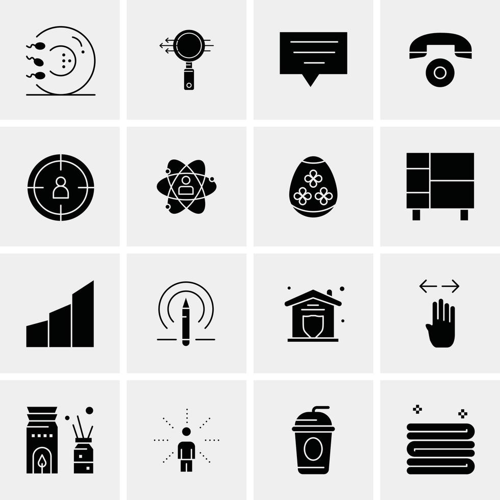 Set of 100 Business Solid Glyph icons vector