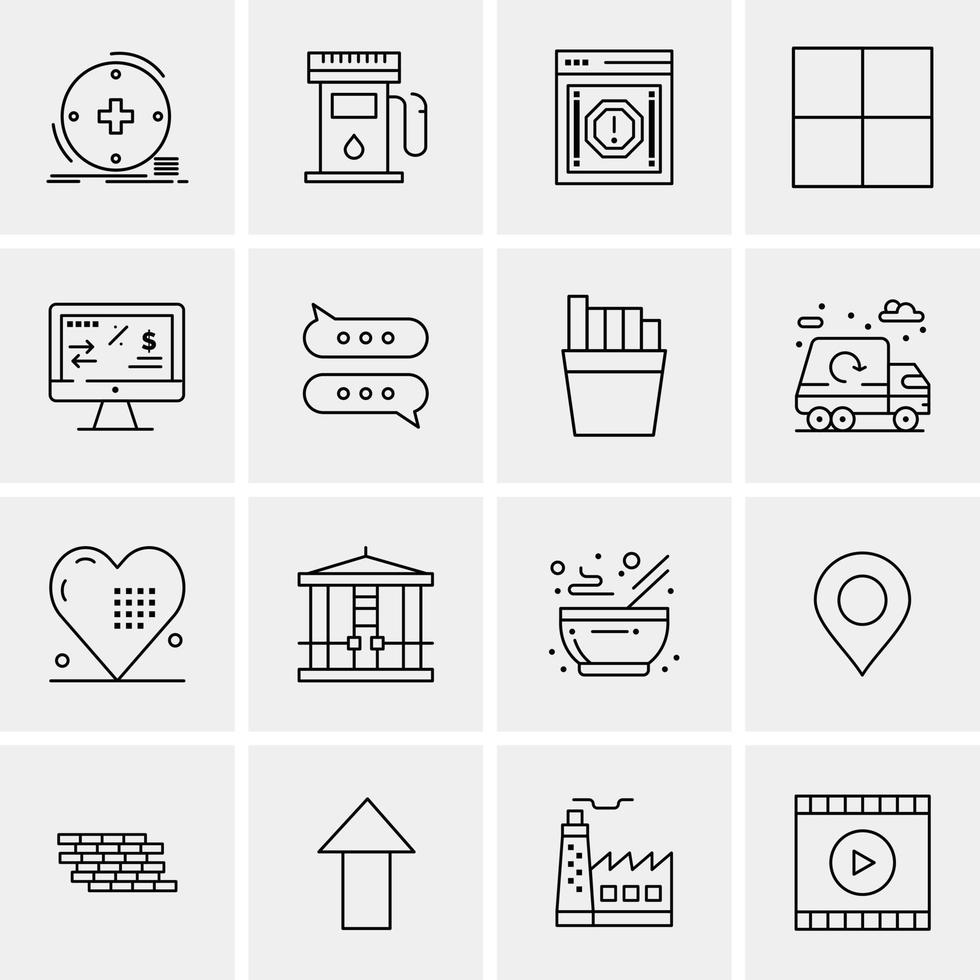 16 Universal Business Icons Vector Creative Icon Illustration to use in web and Mobile Related proje