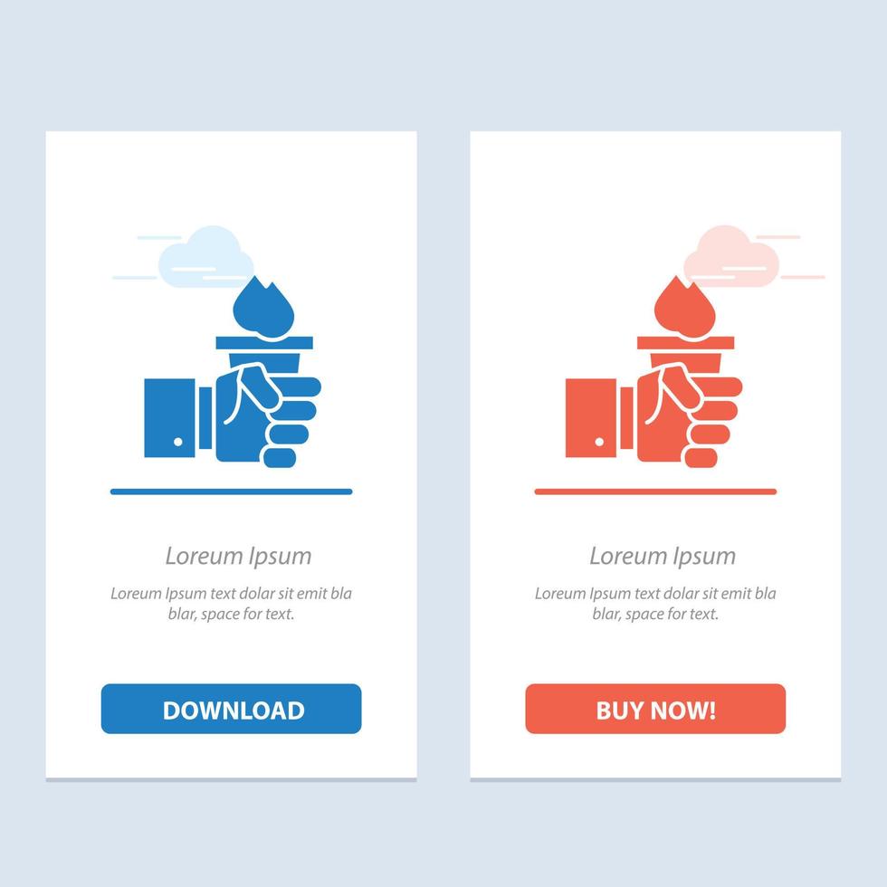 Business Hand Leader Leadership Olympic  Blue and Red Download and Buy Now web Widget Card Template vector