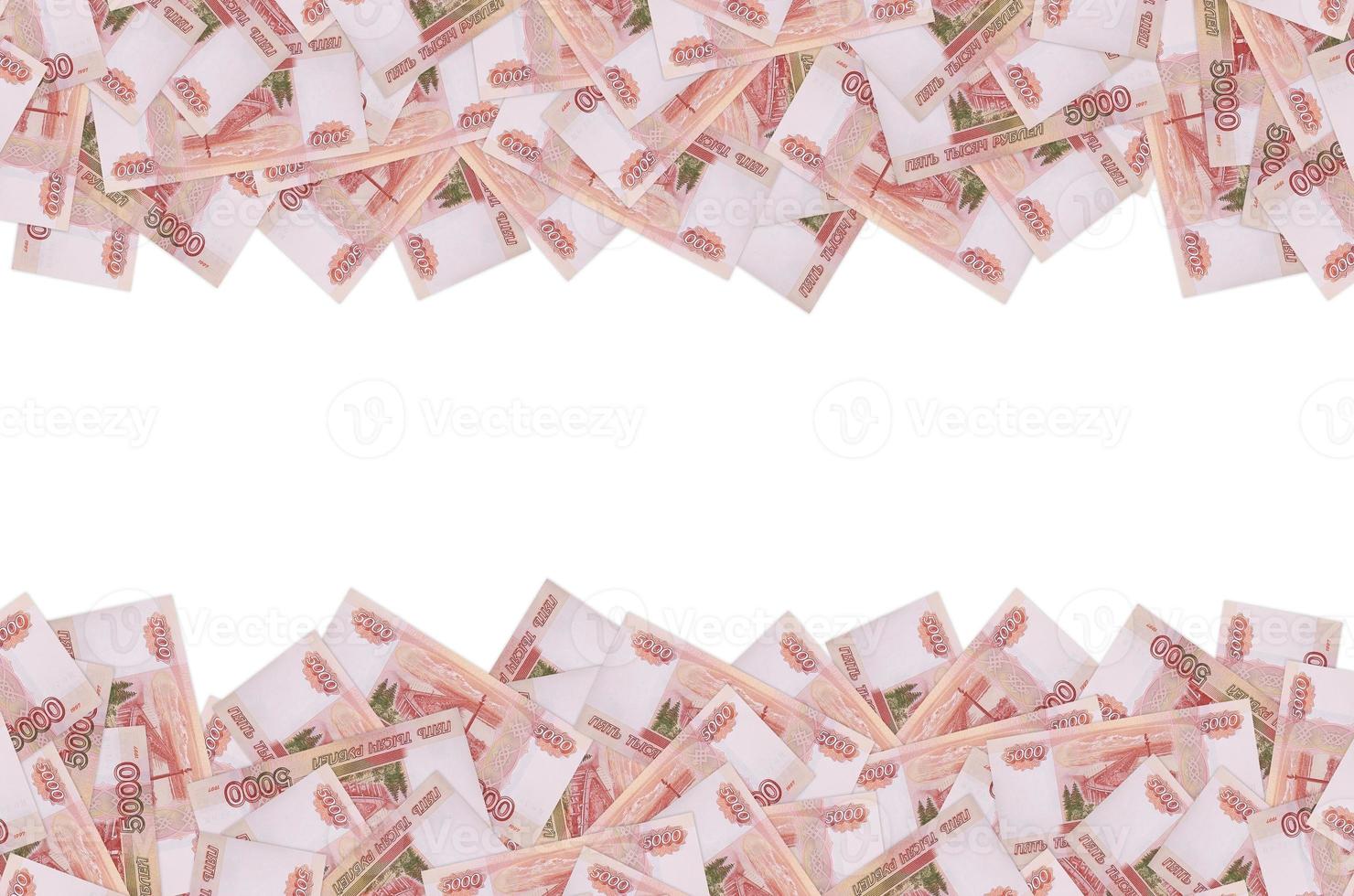 Russian 5000 rubles banknote closeup macro bill pattern photo