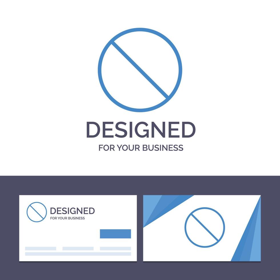 tarjeta de visita creativa y plantilla de logotipo cancelar prohibido no prohibido ilustración vectorial vector