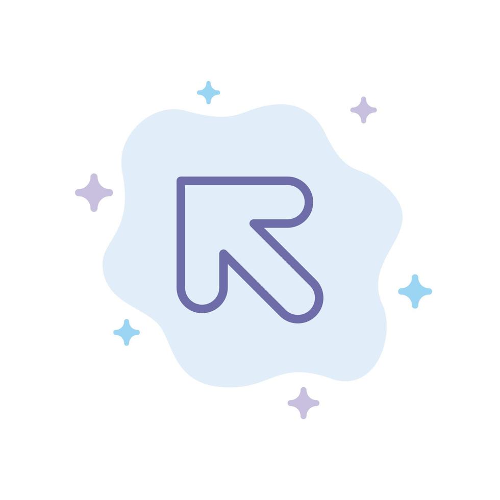 Arrow Up Left Blue Icon on Abstract Cloud Background vector